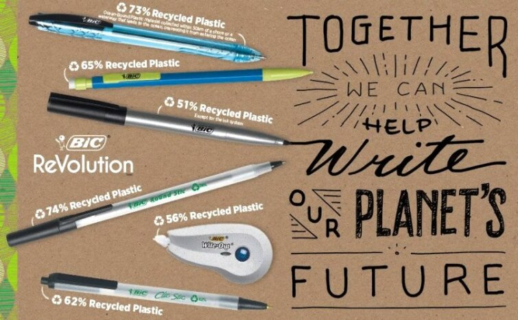 BIC анонсирует свою первую линейку экологически чистых канцелярских товаров, изготовленных из переработанного пластика BIC анонсирует свою первую линейку экологически чистых канцелярских товаров, изготовленных из переработанного пластика