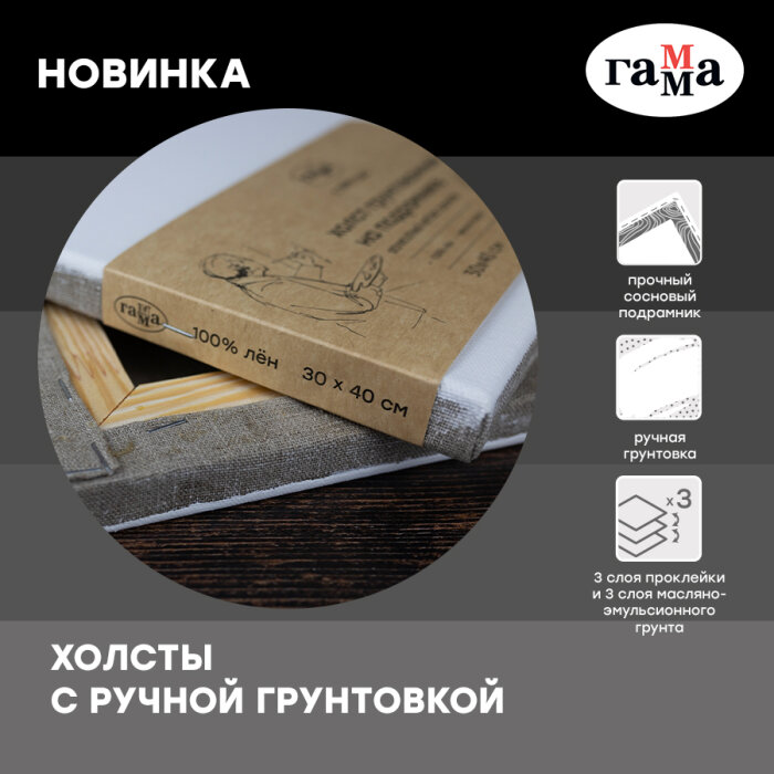 ГАММА расширяет линейку товаров собственного производства холстами, загрунтованными вручную ГАММА расширяет линейку товаров собственного производства холстами, загрунтованными вручную