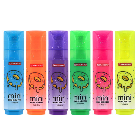Текстовыделитель мини с принтами BRAUBERG ″NEON″ Текстовыделитель мини с принтами BRAUBERG ″NEON″