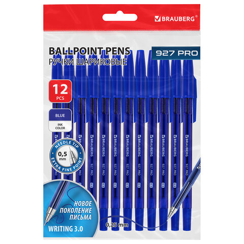 Ручки шариковые BRAUBERG 927 PRO ″WRITING 3.0″, комплект 12 штук Ручки шариковые BRAUBERG 927 PRO ″WRITING 3.0″, комплект 12 штук