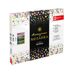 Алмазная мозаика (набор для творчества), ГОРНОЕ ОЗЕРО, 40*50 см, 24 цветов страз, картонная коробка с ручкой Алмазная мозаика (набор для творчества), ГОРНОЕ ОЗЕРО, 40*50 см, 24 цветов страз, картонная коробка с ручкой