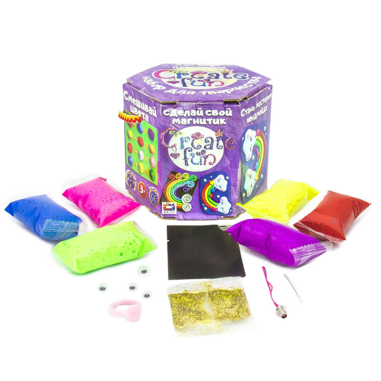 Набор лёгкого прыгающего пластилина Create Fun &laquo;Магнит&raquo; ТМ Moon Light Clay