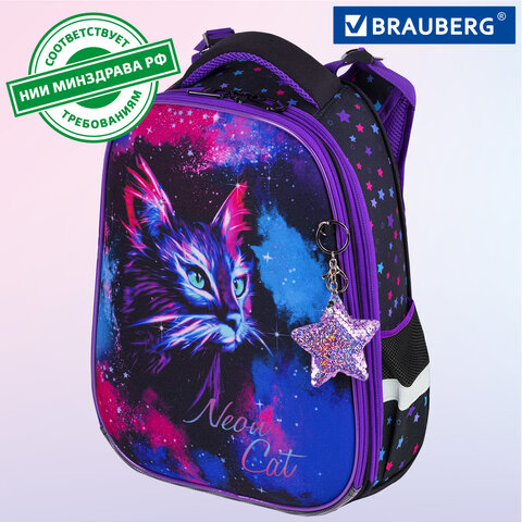 Ранец BRAUBERG PREMIUM, ″Neon cat″ Ранец BRAUBERG PREMIUM, ″Neon cat″