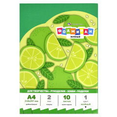 Фоамиран, формат А4, 10 листов, 1 цвет (зелёный), ФЕНИКС+ Фоамиран, формат А4, 10 листов, 1 цвет (зелёный), ФЕНИКС+