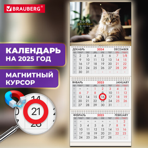 Календарь квартальный BRAUBERG, ″Котик″ Календарь квартальный BRAUBERG, ″Котик″