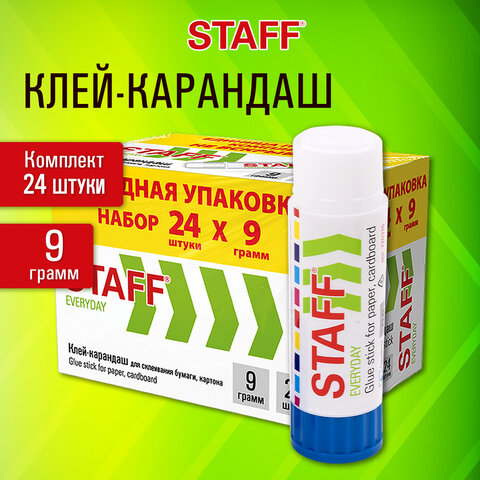 Клей-карандаш STAFF EVERYDAY, комплект 24 штуки Клей-карандаш STAFF EVERYDAY, комплект 24 штуки