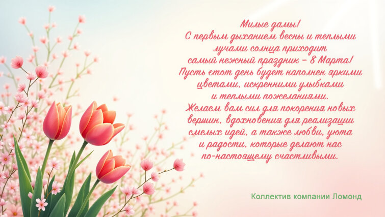 Компания Ломонд поздравляет всех дам с 8 Марта! Компания Ломонд поздравляет всех дам с 8 Марта!