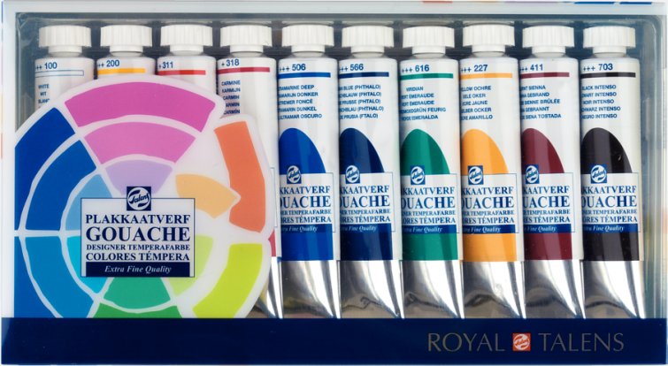 Набор гуаши Talens Gouache Extra Fine Quality (10 цветов по 20 мл) Набор гуаши Talens Gouache Extra Fine Quality (10 цветов по 20 мл)