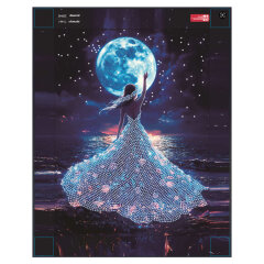 Алмазная мозаика с частичной выкладкой (набор для творчества), ТАНЕЦ ПРИ ЛУНЕ, 30*40 см, форма страз: круглая, 7 цветов страз, картонная коробка Алмазная мозаика с частичной выкладкой (набор для творчества), ТАНЕЦ ПРИ ЛУНЕ, 30*40 см, форма страз: круглая, 7 цветов страз, картонная коробка