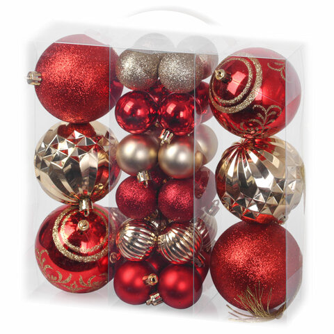 Шары ёлочные ″Red&Gold″, ЗОЛОТАЯ СКАЗКА, набор 30 штук Шары ёлочные ″Red&Gold″, ЗОЛОТАЯ СКАЗКА, набор 30 штук