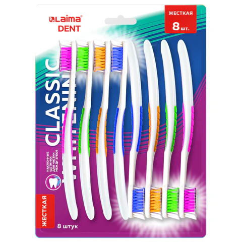 Зубная щетка LAIMA DENT безопасное отбеливание, 8 штук Зубная щетка LAIMA DENT безопасное отбеливание, 8 штук