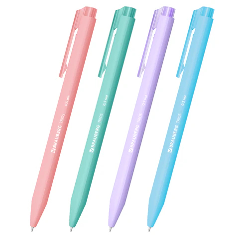 Ручка шариковая автоматическая BRAUBERG ″TRIOS PASTEL COLOR″ Ручка шариковая автоматическая BRAUBERG ″TRIOS PASTEL COLOR″