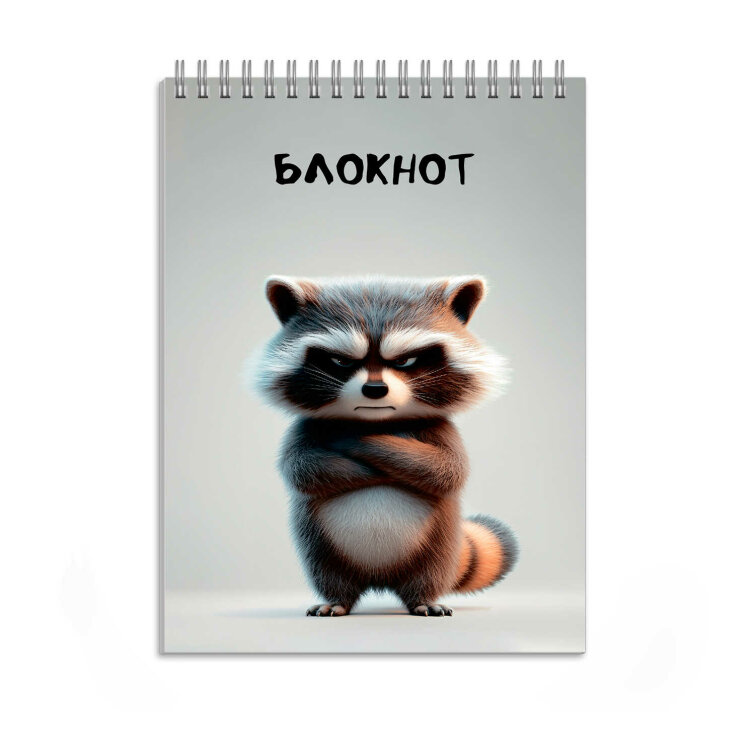 Блокнот, А6, 96 л, вн.блок - клетка, сплошной УФ-лак, гребень по короткой стороне