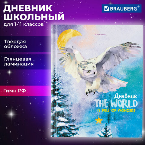 Дневник 1-11 класс BRAUBERG ″Сова″. твёрдая обложка Дневник 1-11 класс BRAUBERG ″Сова″. твёрдая обложка