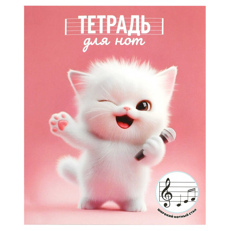 Тетрадь для нот для младших классов, А5+, 24 л, глянцевая ламинация, мягкий переплёт Тетрадь для нот для младших классов, А5+, 24 л, глянцевая ламинация, мягкий переплёт