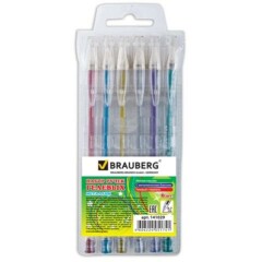 Набор из 6 разноцветных гелевых ручек Brauberg Zero Kids Набор из 6 разноцветных гелевых ручек Brauberg Zero Kids