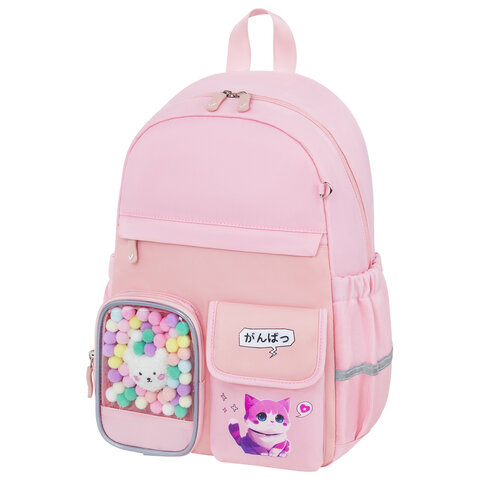 Рюкзак BRAUBERG PASTEL ″Anime kitten″, персиковый Рюкзак BRAUBERG PASTEL ″Anime kitten″, персиковый
