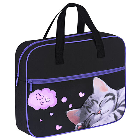 Папка на молнии с ручками BRAUBERG ″Sleeping kitten″ Папка на молнии с ручками BRAUBERG ″Sleeping kitten″