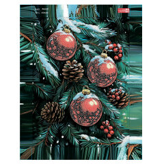 Алмазная мозаика с частичной выкладкой (набор для творчества), НОВОГОДНИЕ ШАРЫ, 30*40 см, форма страз: круглая, 6 цветов страз, картонная коробка Алмазная мозаика с частичной выкладкой (набор для творчества), НОВОГОДНИЕ ШАРЫ, 30*40 см, форма страз: круглая, 6 цветов страз, картонная коробка