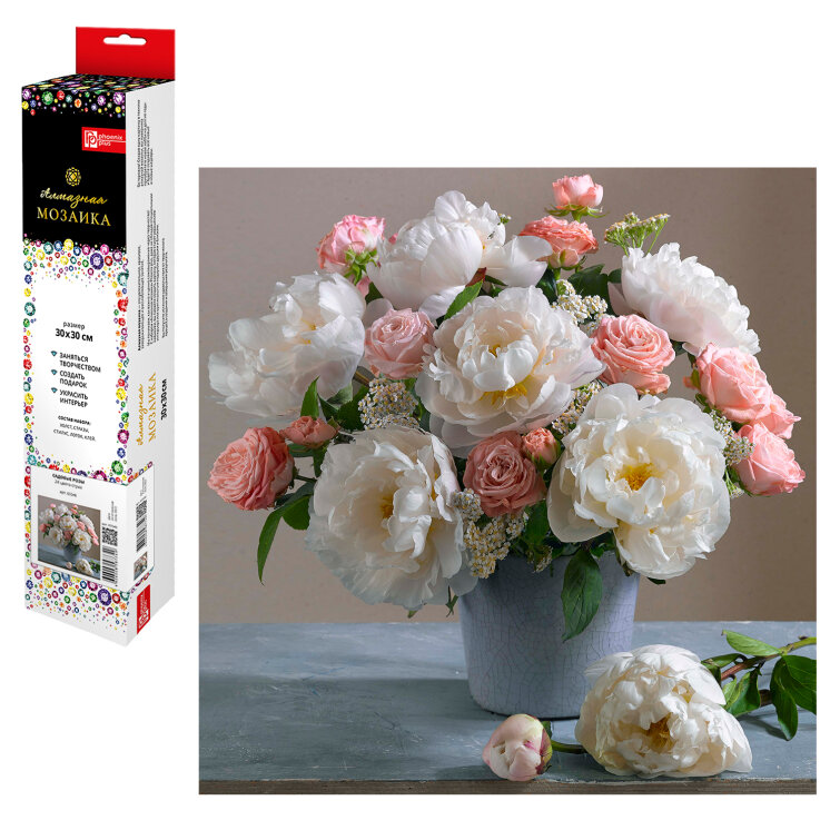 Алмазная мозаика, САДОВЫЕ РОЗЫ, 30*30 см, ФЕНИКС+ Алмазная мозаика, САДОВЫЕ РОЗЫ, 30*30 см, ФЕНИКС+