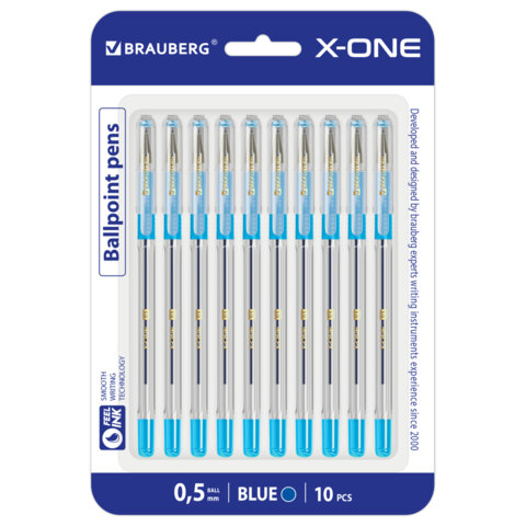 Ручки шариковые с грипом BRAUBERG ″X-ONE″, набор 10 штук Ручки шариковые с грипом BRAUBERG ″X-ONE″, набор 10 штук