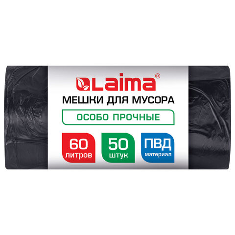 Мешки для мусора LAIMA, 60 литров Мешки для мусора LAIMA, 60 литров