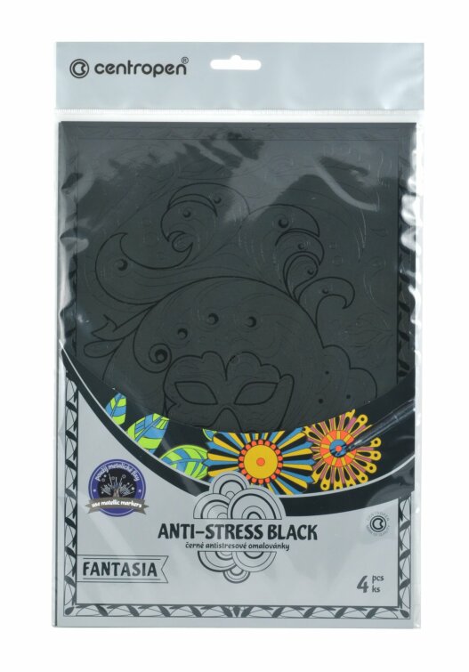 Anti-stress black colouring sheets 9997