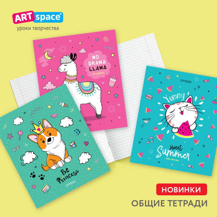 Новинки общих тетрадей ArtSpace формата А5 Новинки общих тетрадей ArtSpace формата А5