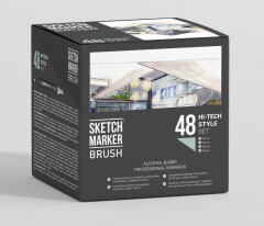 Полная выкраска SKETCHMARKER Hi-Tech Style из 48 цветов Полная выкраска SKETCHMARKER Hi-Tech Style из 48 цветов