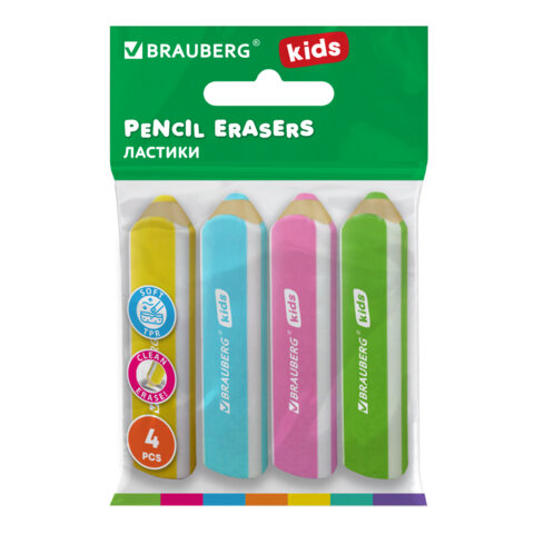 Ластики фигурные BRAUBERG KIDS ″Карандашики″ Ластики фигурные BRAUBERG KIDS ″Карандашики″