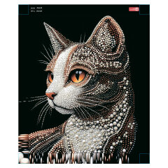 Алмазная мозаика с частичной выкладкой (набор для творчества), ЖЕМЧУЖНАЯ КОШКА, 40*50 см, форма страз: круглая, 9 цветов страз, картонная коробка с ручкой Алмазная мозаика с частичной выкладкой (набор для творчества), ЖЕМЧУЖНАЯ КОШКА, 40*50 см, форма страз: круглая, 9 цветов страз, картонная коробка с ручкой