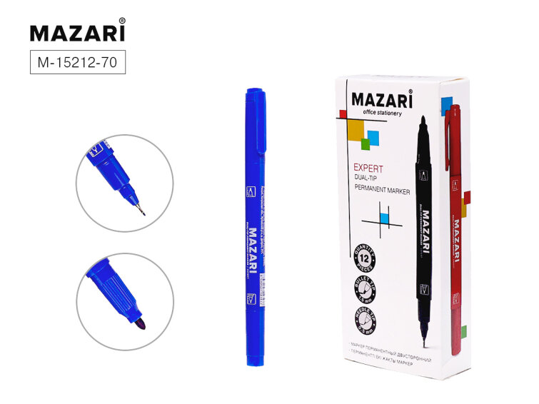 Новинки от ТМ MAZARI. Маркер перманентный EXPERT, синий. Новинки от ТМ MAZARI. Маркер перманентный EXPERT, синий.