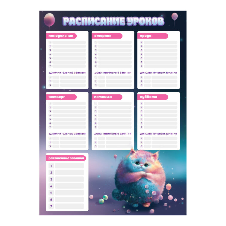 Расписание уроков, формат А3, ФЕНИКС+ Расписание уроков, формат А3, ФЕНИКС+
