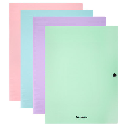 Папка на кнопке пластиковая BRAUBERG ″PASTEL″ Папка на кнопке пластиковая BRAUBERG ″PASTEL″