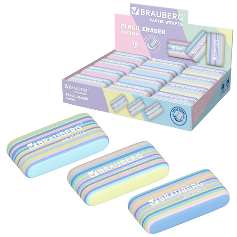 Ластик ″PASTEL STRIPES″ BRAUBERG Ластик ″PASTEL STRIPES″ BRAUBERG