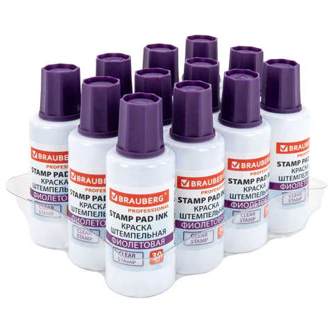Краска штемпельная BRAUBERG PROFESSIONAL, фиолетовая Краска штемпельная BRAUBERG PROFESSIONAL, фиолетовая