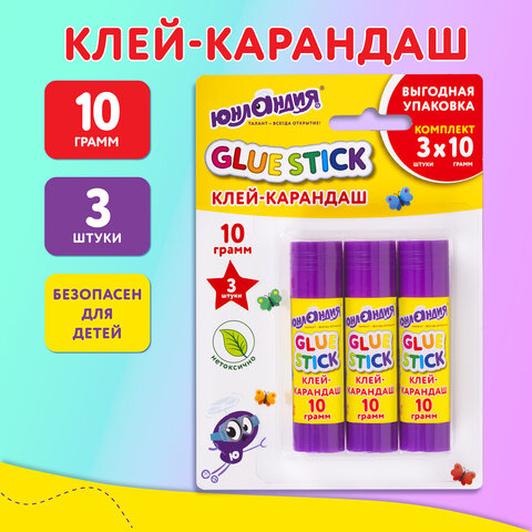 Клей-карандаш ЮНЛАНДИЯ, выгодная упаковка 3 штуки Клей-карандаш ЮНЛАНДИЯ, выгодная упаковка 3 штуки