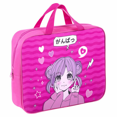 Папка на молнии с ручками BRAUBERG KIDS, ″Anime style″ Папка на молнии с ручками BRAUBERG KIDS, ″Anime style″