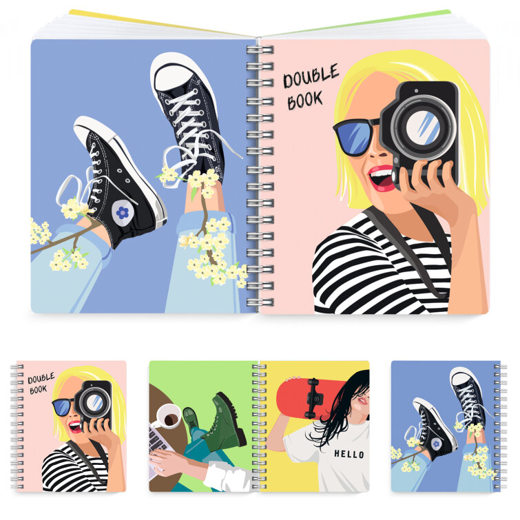 Тетрадь ″Double book″, А5, 100 л, ФЕНИКС+ Тетрадь ″Double book″, А5, 100 л, ФЕНИКС+