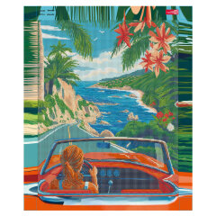 Алмазная мозаика (набор для творчества), ПОЕЗДКА НА МОРЕ, 40*50 см, форма страз: круглая, 30 цветов страз, картонная коробка с ручкой Алмазная мозаика (набор для творчества), ПОЕЗДКА НА МОРЕ, 40*50 см, форма страз: круглая, 30 цветов страз, картонная коробка с ручкой