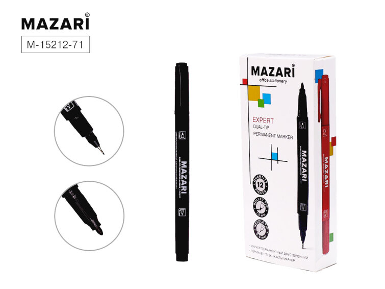 Новинки от ТМ MAZARI. Маркер перманентный EXPERT, черный. Новинки от ТМ MAZARI. Маркер перманентный EXPERT, черный.