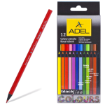 Карандаши цветные ADEL ″Blackline-PB″, 12цв, чёрное дерево, карт.упак. с европодвесом, 211-2312-000