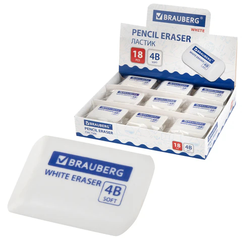 Ластик BRAUBERG ″WHITE″ Ластик BRAUBERG ″WHITE″