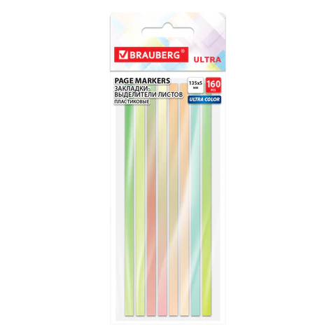 Закладки клейкие, выделители текста, BRAUBERG ULTRA COLOR Закладки клейкие, выделители текста, BRAUBERG ULTRA COLOR