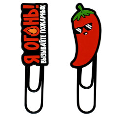 Скрепки-закладки для книг, размер 15х62; 21х62 мм, 2 шт. в наборе, наконечник фигурный из ПВХ, ПВХ-оплётка, цвет чёрный, красный, зелёный Скрепки-закладки для книг, размер 15х62; 21х62 мм, 2 шт. в наборе, наконечник фигурный из ПВХ, ПВХ-оплётка, цвет чёрный, красный, зелёный