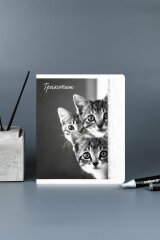 Тетрадь, А5+, 48 л, вн.блок - клетка, выборочный ТВИН лак, мягкий переплёт (2 скобы)