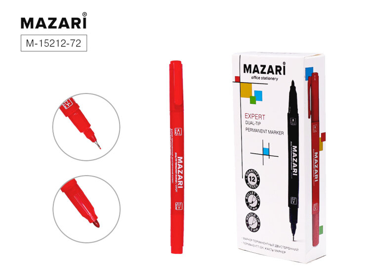 Новинки от ТМ MAZARI. Маркер перманентный EXPERT, красный. Новинки от ТМ MAZARI. Маркер перманентный EXPERT, красный.