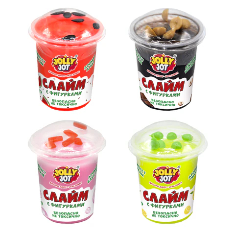Слайм с фигурками, вкусняшки JOLLY JOT, набор 4 штуки Слайм с фигурками, вкусняшки JOLLY JOT, набор 4 штуки