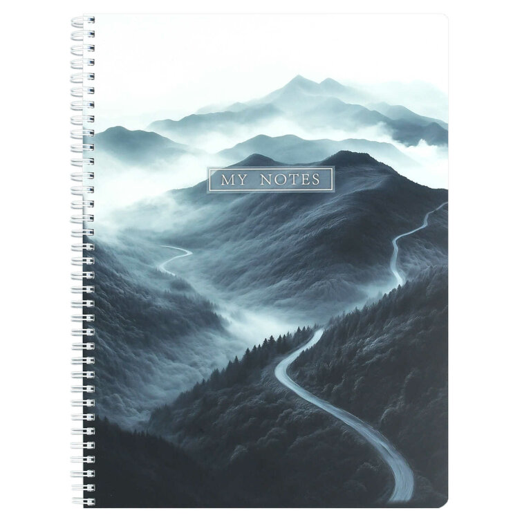 Тетрадь, 96 л. клетка, арт. 72640/ ДОРОГА В ГОРЫ/ А4 гребень по длинной стороне, мелованный картон 270 г/м², полноцветная печать, матовая ламинация Тетрадь, 96 л. клетка, арт. 72640/ ДОРОГА В ГОРЫ/ А4 гребень по длинной стороне, мелованный картон 270 г/м², полноцветная печать, матовая ламинация