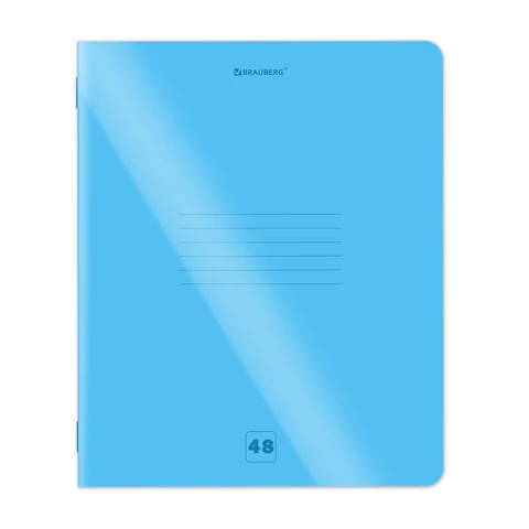 Тетрадь BRAUBERG ″Smart Cover″, пластиковая обложка, синий неон Тетрадь BRAUBERG ″Smart Cover″, пластиковая обложка, синий неон